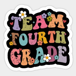 Team 4th Grade Groovy Back to School Gifts Teacher Student Sticker